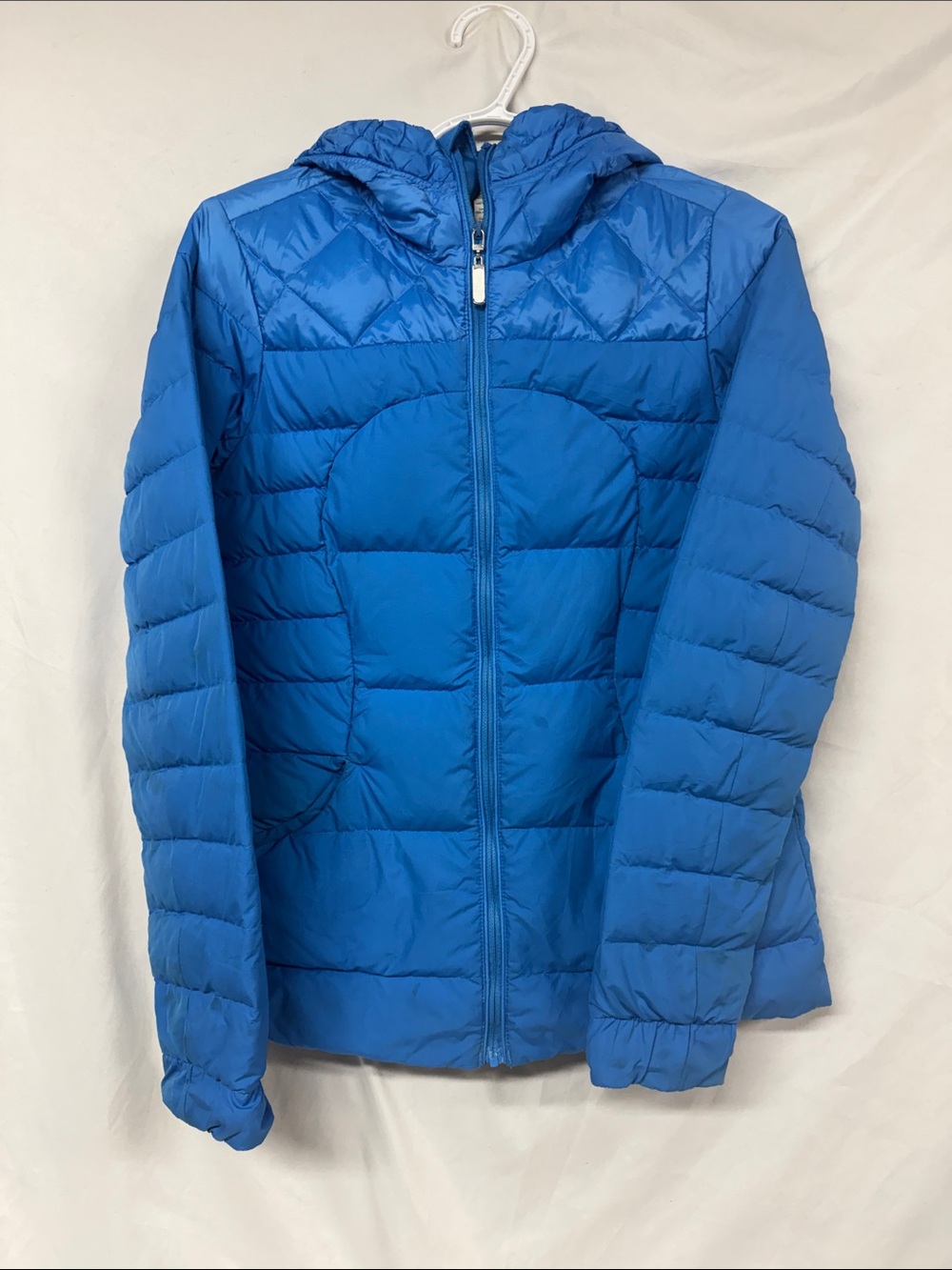 lululemon athletica Bright Blue Quilted Hooded Down Puffer Jacket